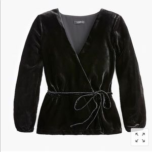 J Crew Faux Wrap Velvet Top